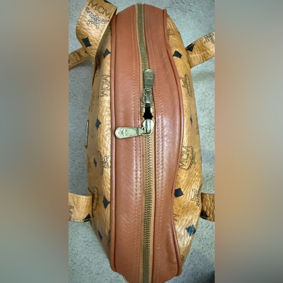 MCM Dome Satchel Shoulder Bag Monogram Vintage XL Authentic Double Zip - Picture 6 of 16